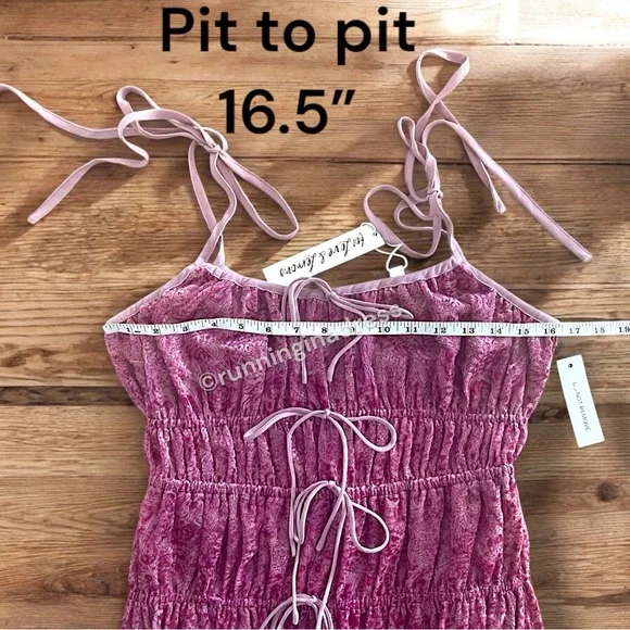 NWT For Love & Lemons Felicity Mini Dress Size Medium In Color Purple Combo - Picture 14 of 16